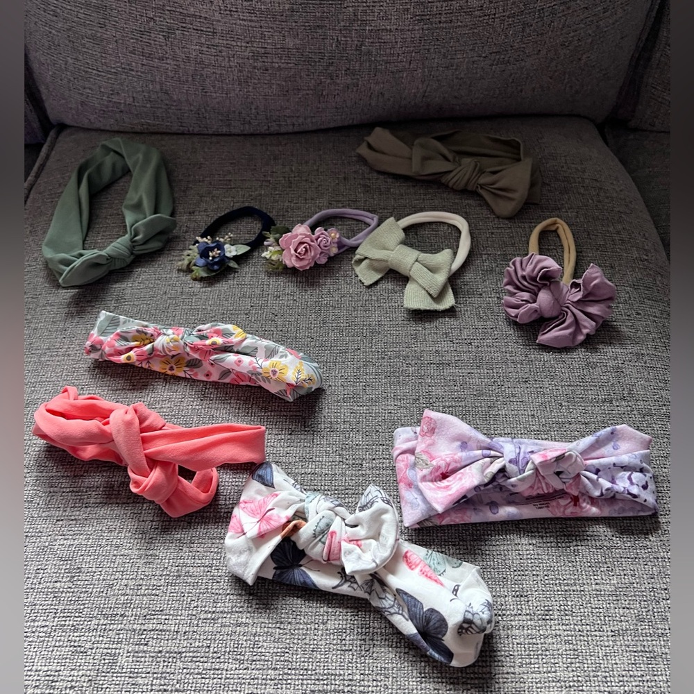 10 Hair Bands, Sizes: Newborn to 6 Months